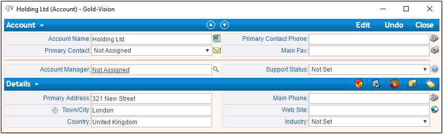 Holding Ltd Account Record