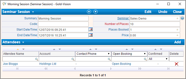 Seminar Session Record